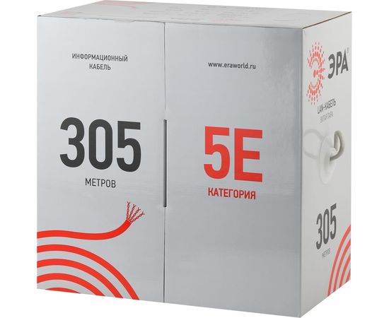 Кабель ЭРА витая пара F/UTP 4x2x24AWG Cat5e CU PVC 305 м Б0044688 – изображение 2