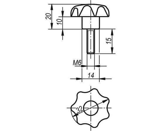 Звездообразная рукоятка KIPP K0155.4061X15 – изображение 3