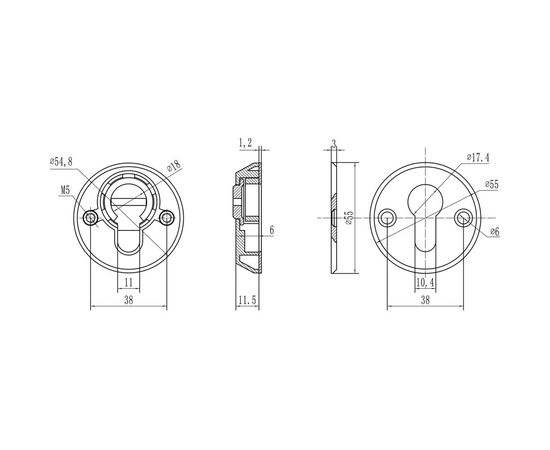 Накладная декоративная броненакладка DOORLOCK DL DEF5512 CP полированный хром, А=53-82мм 73372 – изображение 3