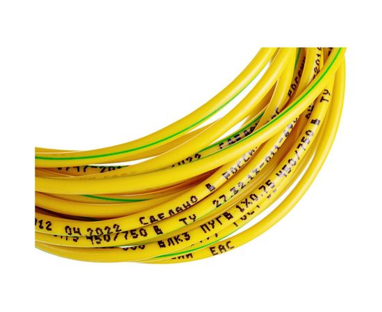 Провод ПУГВ Торкабель 0,75 желтый-зеленый 5 м в упаковке 0749524536731 – изображение 3