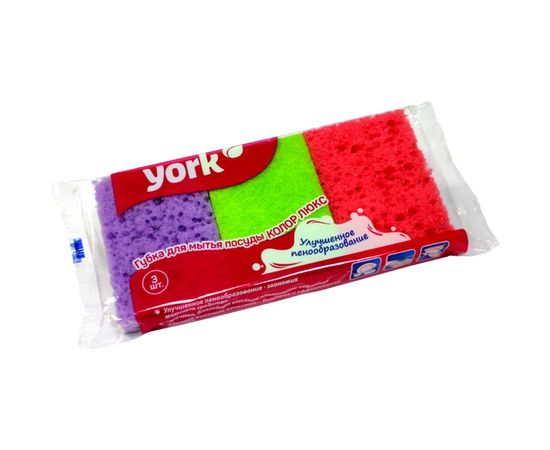 Губки YORK КОЛОР ЛЮКС 3 шт 030110 