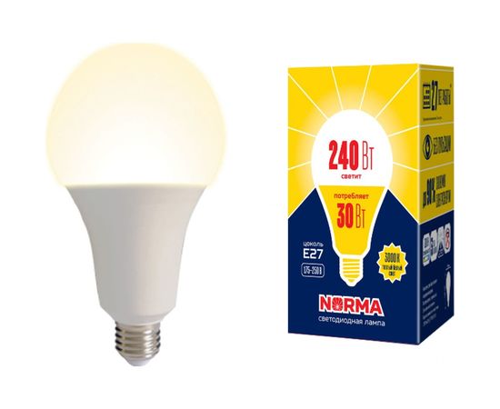 Светодиодная лампа Volpe LED-A95-30W/3000K/E27/FR/NR Форма "A", матовая Серия Norma UL-00005604 