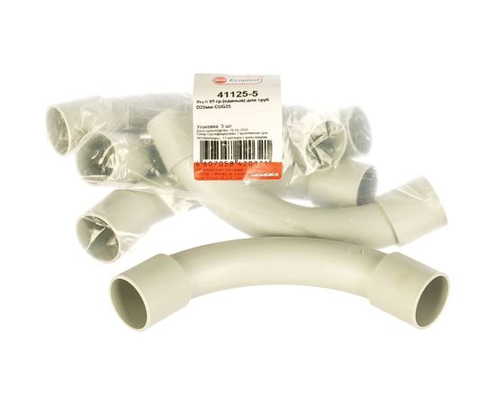 Угол 90 градусов Экопласт CUG25 единый для труб D25мм, 5шт 41125-5 