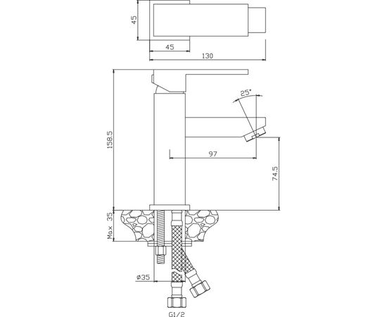 Смеситель для раковины Olives GRANADA 05100GN – изображение 2