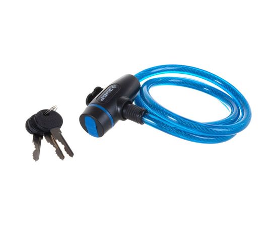 Тросовый замок Зубр Профессионал 3 ключа в комплекте длина троса 950 мм d 10 мм 37261-95 – изображение 2