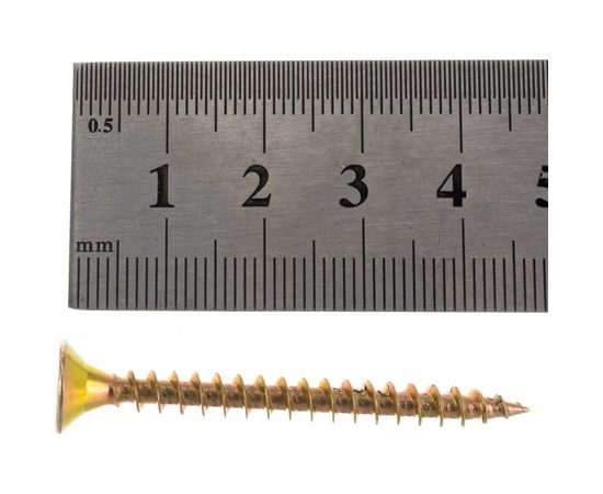 Универсальный саморез по дереву КрепСтройГрупп 5х50 желтый цинк, 150 шт. 145448 – изображение 4