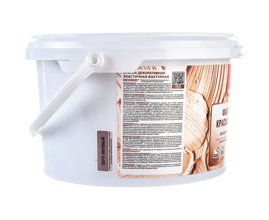 Декоративная эластичная фактурная краска для плит OSB Neomid 3,5 кг серо-лиловый Н-ФактКр-3,5/сер – изображение 5