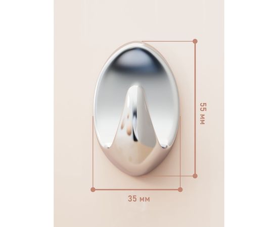 Крючки Kleber пластик на липкой ленте 5, 5 см, хром 3 шт. KLE-SG004 – изображение 6