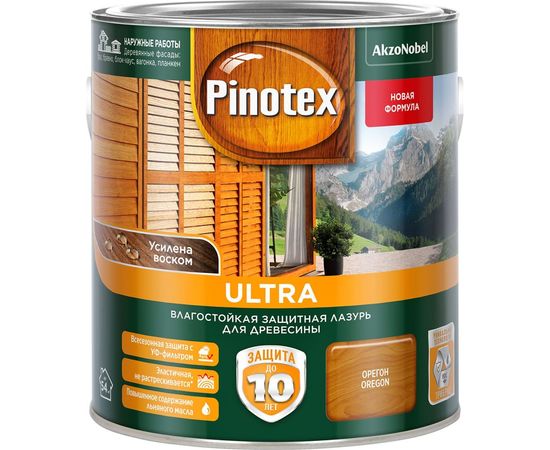 Тиксотропный антисептик PINOTEX ULTRA NW УФ защита, орегон 2,7л/3л 5353791 