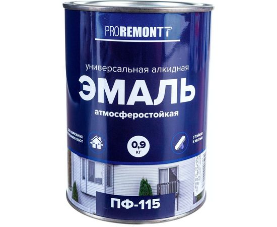 Эмаль PROREMONTT ПФ-115 белая, глянцевая, 0.9 кг Лк-00004451 