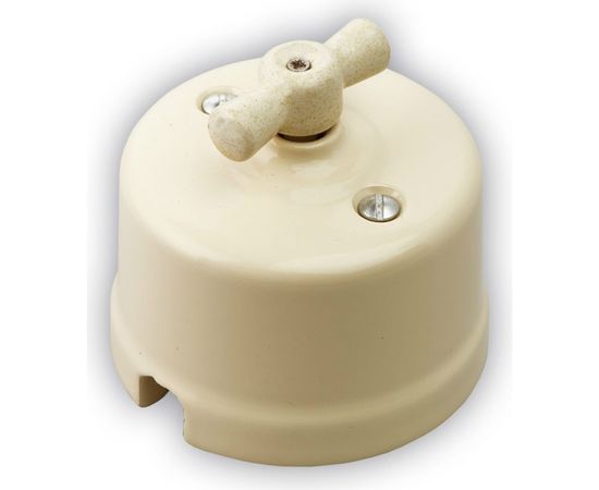 Проходной одноклавишный выключатель Retrika, ретро цвет слоновая кость R-SW-15 