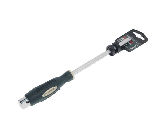 Крестовая силовая магнитная отвертка ROCKFORCE Profi S2 PH4.0x200мм на пластиковом держателе RF-70240200 