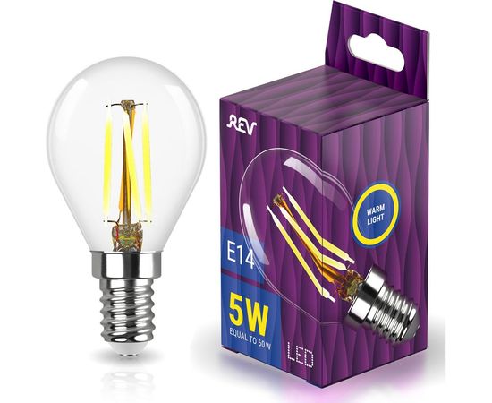 Светодиодная лампа REV, LED G45 E14 5W, 2700K, теплый свет PREMIUM FILAMENT 32357 0 