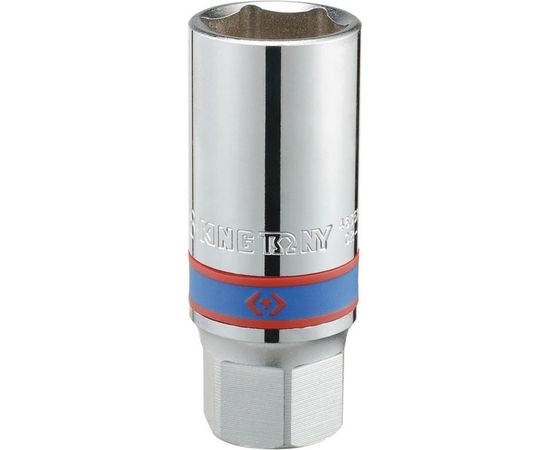 Свечная шестигранная головка (1/2, 21 мм, L = 70 мм, резиновый фиксатор) KING TONY 463521R 