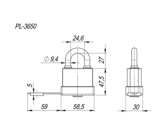Навесной замок Fuaro PL-3650 50 мм 3 англ.кл. БЛИСТЕР 26401 – изображение 2