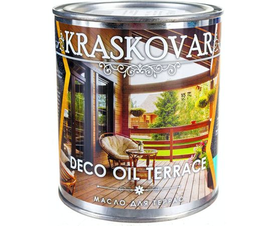 Масло для террас Kraskovar Deco Oil Terrace Графит 0,75 л 1255 – изображение 2