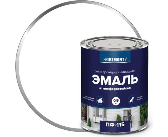 Эмаль PROREMONTT ПФ-115 белая, глянцевая, 0.9 кг Лк-00004451 – изображение 2