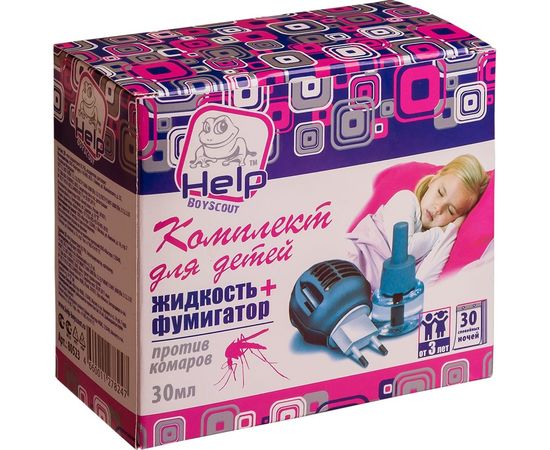 Детский комплект от комаров HELP 30 ночей фумигатор + жидкость 80523 – изображение 2