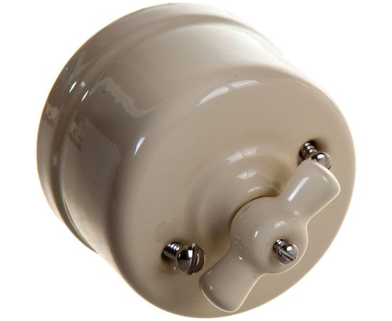 Проходной одноклавишный выключатель Retrika, ретро цвет слоновая кость R-SW-15 – изображение 3