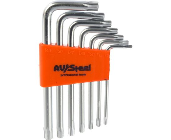 Набор ключей Г-образных TORX с отверстием TH10-TH40 7 предметов AV Steel AV-367307 – изображение 3