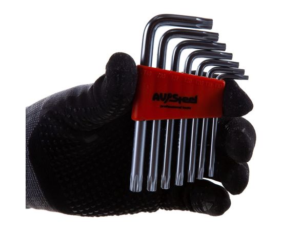 Набор ключей Г-образных TORX с отверстием TH10-TH40 7 предметов AV Steel AV-367307 – изображение 4