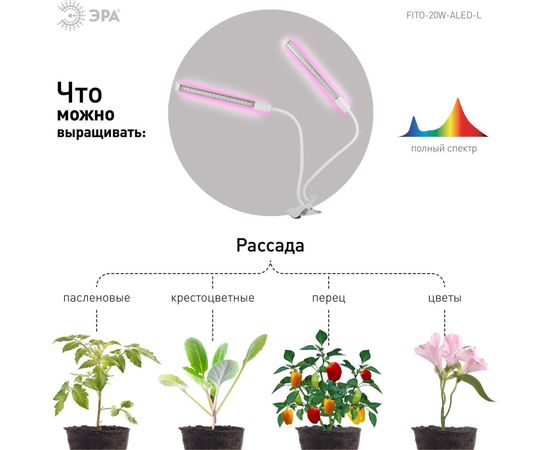Светильник ЭРА FITO-20W-АLED-L 12/144 Б0049550 – изображение 4