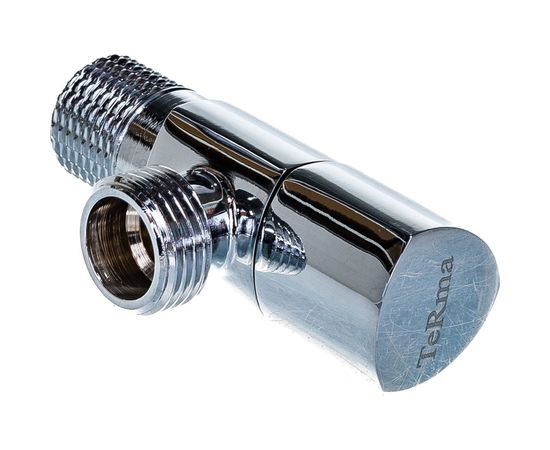 Угловой кран Terma 1/2 н/н, хромированный, керамический затвор, ручка треугольная, Chrome 33638 26221 – изображение 5