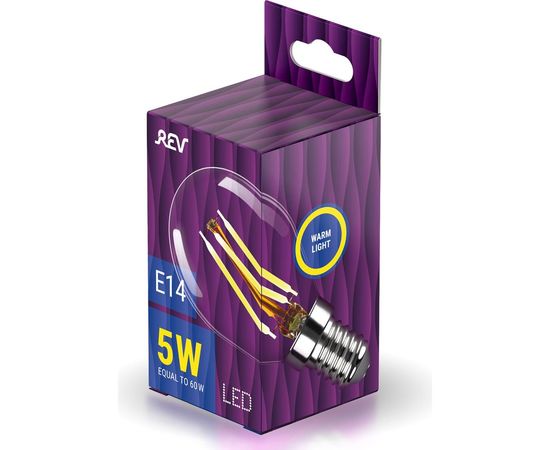 Светодиодная лампа REV, LED G45 E14 5W, 2700K, теплый свет PREMIUM FILAMENT 32357 0 – изображение 5