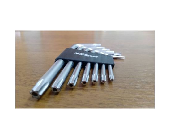 Набор ключей Г-образных TORX с отверстием TH10-TH40 7 предметов AV Steel AV-367307 – изображение 6