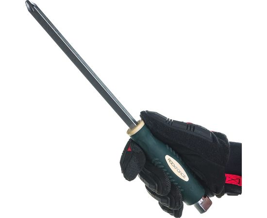 Крестовая силовая магнитная отвертка ROCKFORCE Profi S2 PH4.0x200мм на пластиковом держателе RF-70240200 – изображение 7