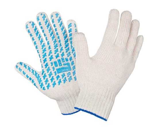 Трикотажные перчатки с ПВХ Фабрика перчаток Люкс 7.5 класс, 5 нитей, белые 5-75-ЛЮ-БЕЛ-(L) 