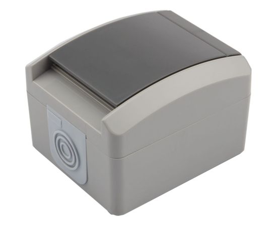 Накладная розетка KRANZ керамика с заземлением IP54 16А серая KR-78-0612 