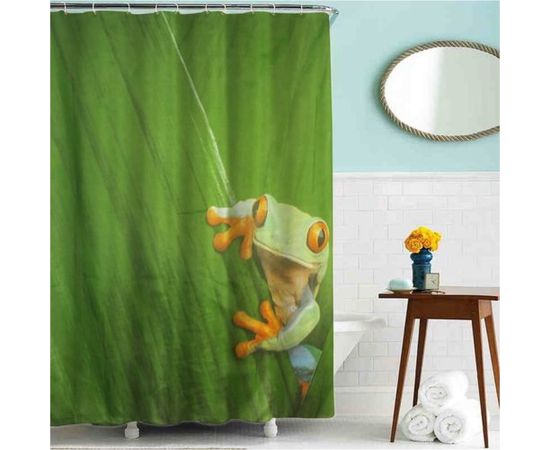 Тканевая шторка для ванной комнаты TERMA MZ-51 Лягушка 180х200 см 20821 