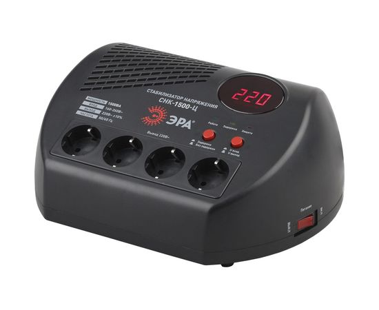 Компактный стабилизатор напряжения ЭРА СНК-1500-Ц ц.д., 160-260В/220В, 1500ВА Б0031073 