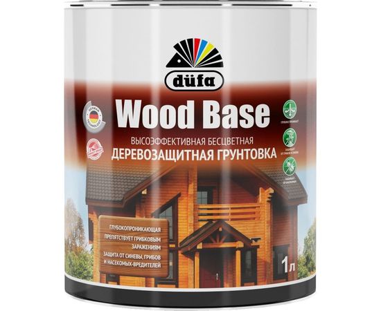 Грунтовка с биоцидом Dufa Wood Base бесцветная 1 л Н0000005997 