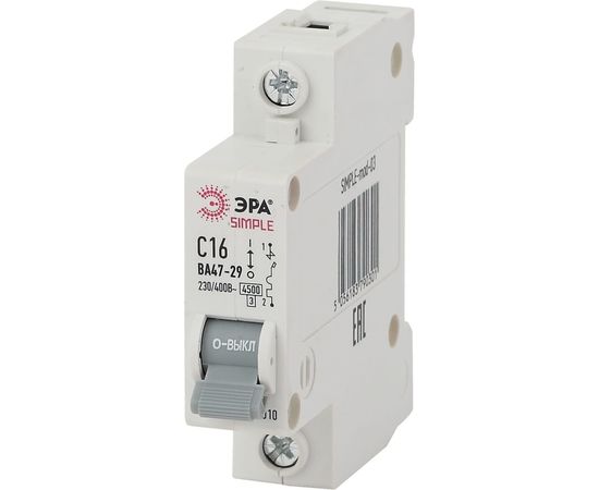 Автоматический выключатель ЭРА SIMPLE ВА 47-29 1P 16А C 4,5кА Б0039220 