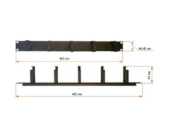 Органайзер TWT 19 1U, 5 металлических колец ORG1U-5V – изображение 2