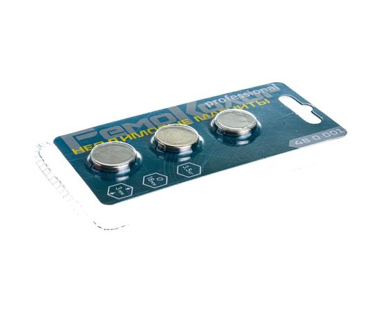 Неодимовые магниты РемоКолор бытовые, сцепление 3,5кг, сталь N42 NdFeb 3 шт 48-0-001 – изображение 2