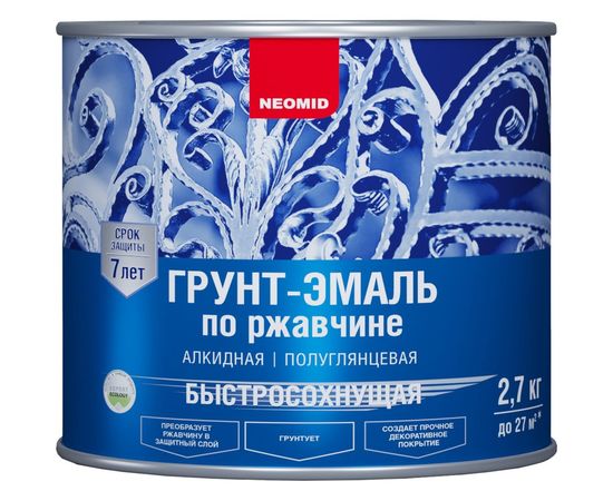 Быстросохнущая грунт-эмаль 3в1 Neomid белый 2.7 кг Н-FdCoat-2,7/бел – изображение 2