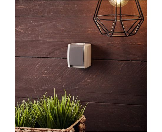 Накладная розетка KRANZ керамика с заземлением IP54 16А серая KR-78-0612 – изображение 2