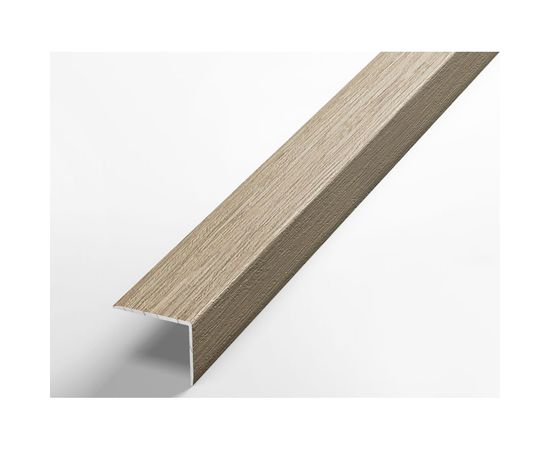 Порог угловой алюминиевый ЛУКА (20х24 мм, 0,9 м, ламинированный, Дуб беленый) УТ000020032 – изображение 2