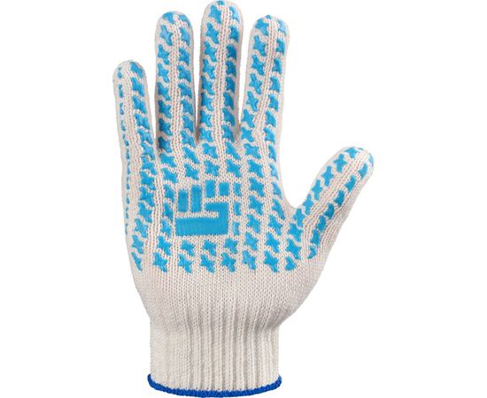 Трикотажные перчатки с ПВХ Фабрика перчаток Люкс 7.5 класс, 5 нитей, белые 5-75-ЛЮ-БЕЛ-(L) – изображение 2