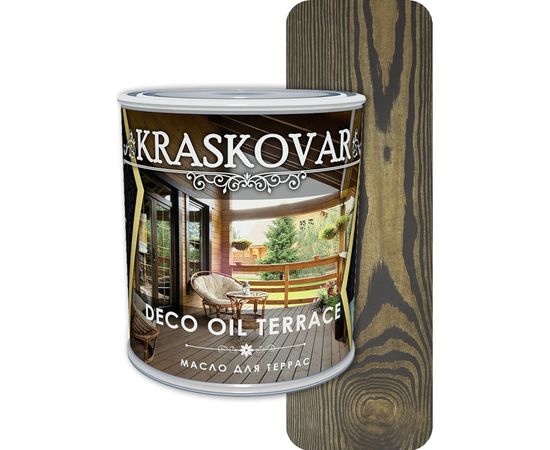 Масло для террас Kraskovar Deco Oil Terrace Эбеновое дерево 0,75 л 1122 – изображение 2