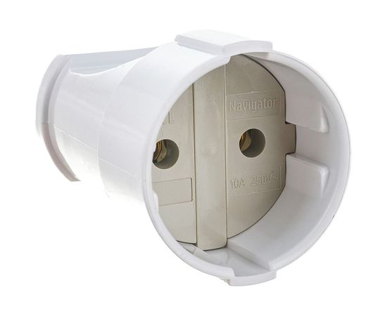 Розетка Navigator NCA-SK01-10A-X-WH, без заземления, переносная, белая 61716 – изображение 3