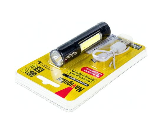 Фонарь Navigator 14 662 NPT-KC06-ACCU брелок, алюминиевый 1LED/1Вт/+1СOB LED/3Вт/, 3 режима 14662 – изображение 4
