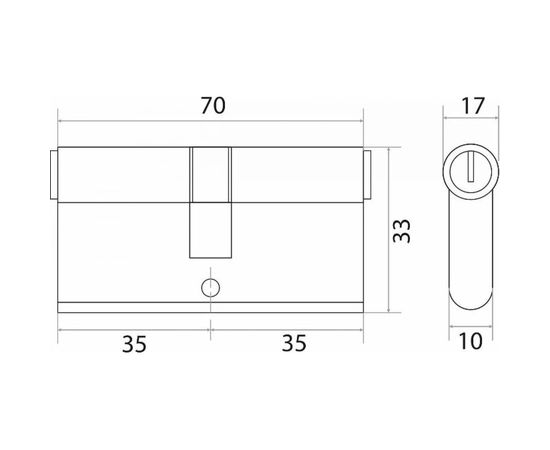 Алюминиевый цилиндр Trodos ЦМ 70, 35/35-3K CP хром 208058 – изображение 5