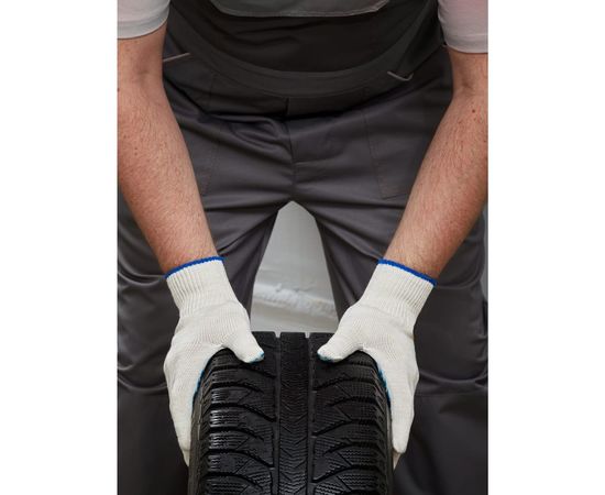 Трикотажные перчатки с ПВХ Фабрика перчаток Люкс 7.5 класс, 5 нитей, белые 5-75-ЛЮ-БЕЛ-(L) – изображение 5