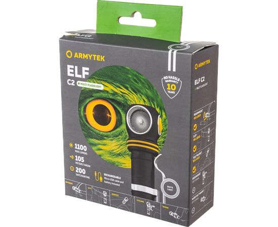 Фонарь Armytek Elf C2 Micro-USB Белый F05102C – изображение 6