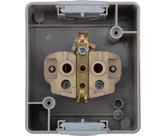 Накладная розетка KRANZ керамика с заземлением IP54 16А серая KR-78-0612 – изображение 9