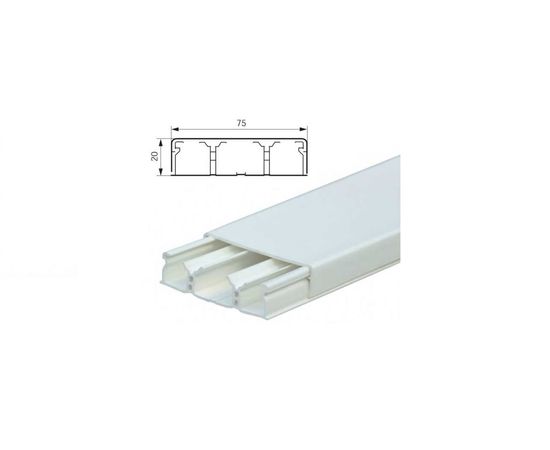 Плоский мини-плинтус Legrand DLPlus с перегородкой 75х20 30033 